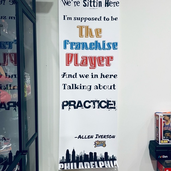 Allen Iverson 6 Foot Banner 76ers Practice - Picture 1 of 5